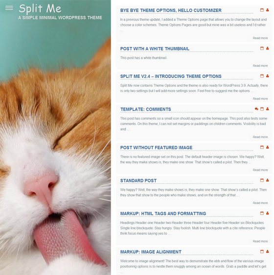 Split Me - Шаблон персональной страницы на WordPress
